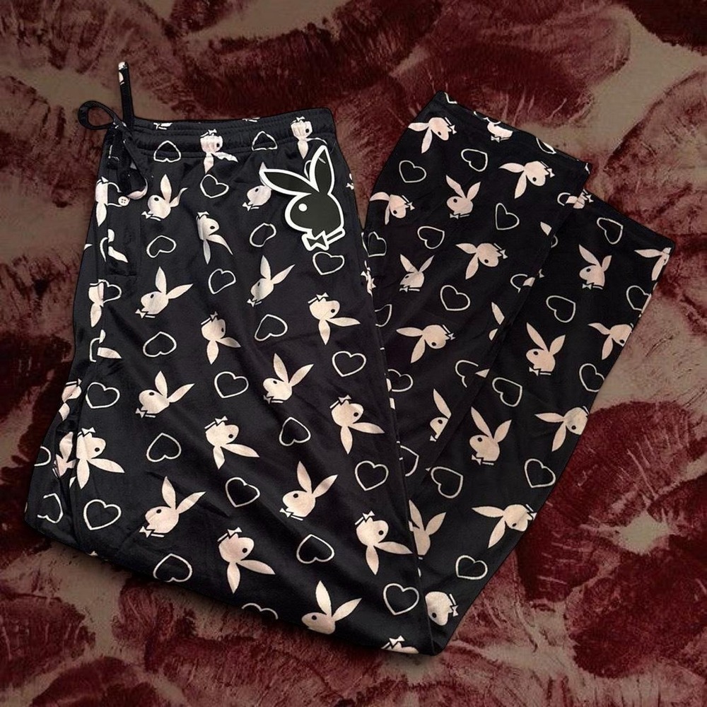 Men's Playboy black and pink pajama pants brand new with tags size large